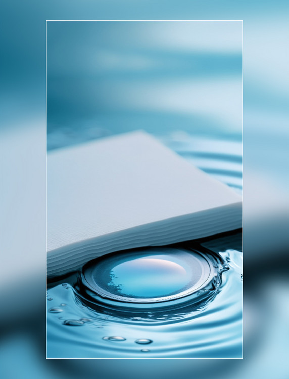 淡蓝色水面产品拍摄背景水波