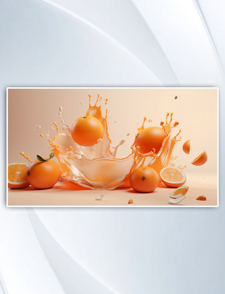AI绘画橙色创意橙子水果