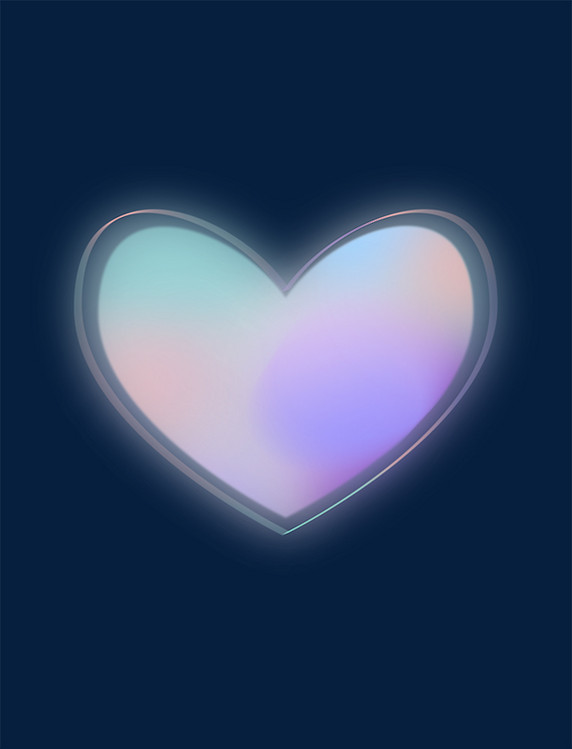 弥散渐变清新色系情人节浪漫爱心心形
