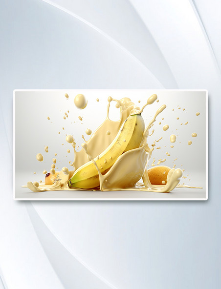 创意香蕉水果黄色背景