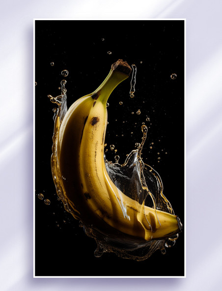香蕉在水中的产品摄影背景
