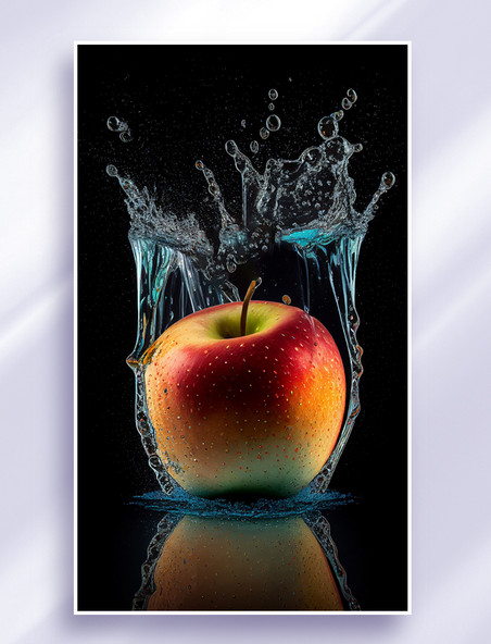 苹果在水中的产品摄影背景