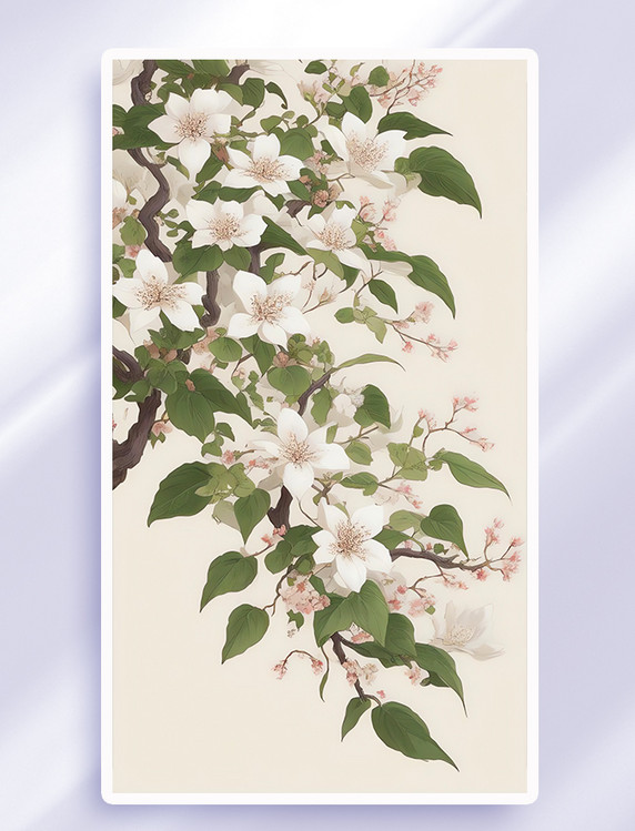 中国风唯美花工笔画