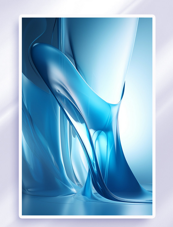抽象蓝色液体流动曲线背景