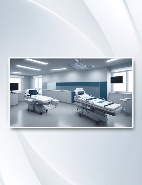 立体医院医疗器械手术室室内背景