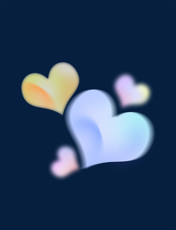 情人节七夕弥散渐变清新爱心心形