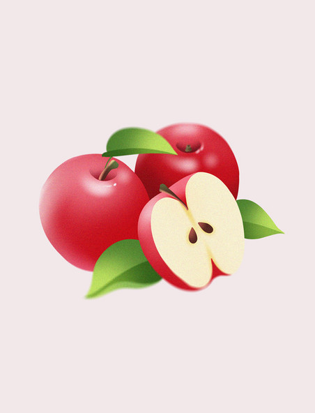 春天水果弥散风红色苹果