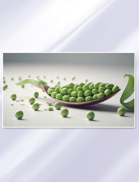 新鲜蔬菜豌豆食物数字插画