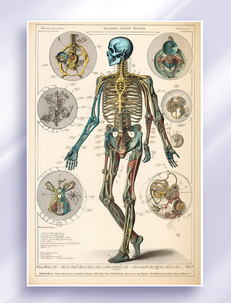 人体解剖图百科图解学术知识科普标本图谱插画