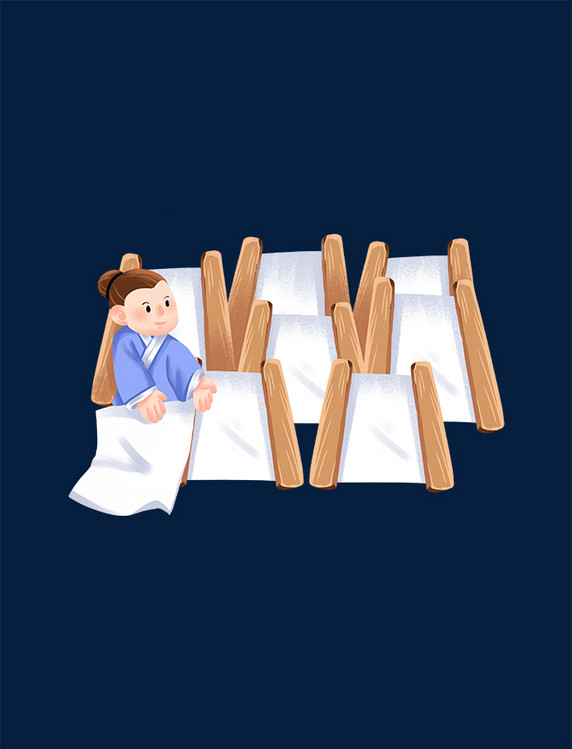 造纸术宣纸纸张古风人物元素