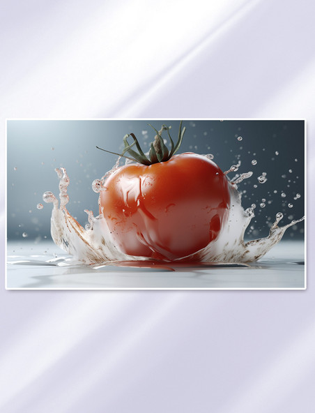 新鲜的西红柿蔬菜广告数字插画
