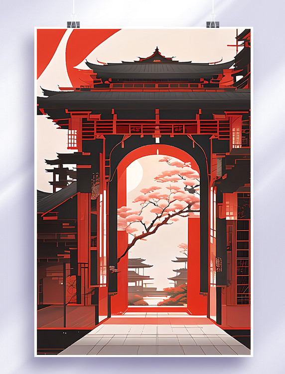 浮世绘日本古风插画