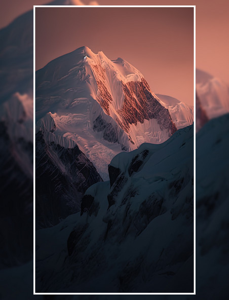 冬季雪山冰川自然风景景色摄影图摄影高山雪景