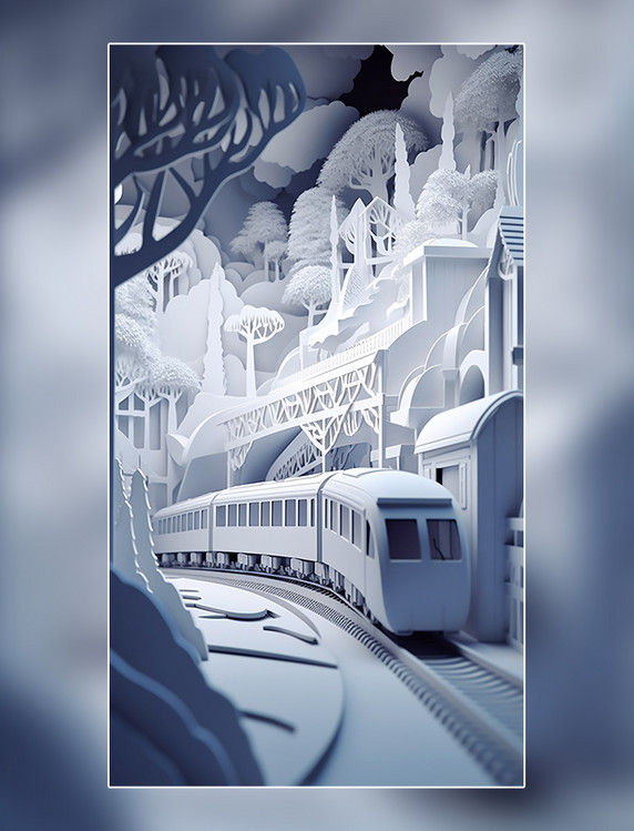 春季城市重庆李子坝轻轨站中国超美插图剪纸艺术中国建筑平面插图