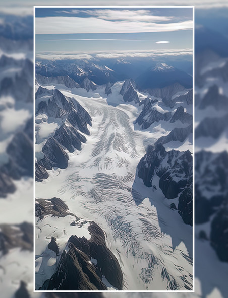 雪山冰川自然风景景色摄影图摄影冬天雪景高山