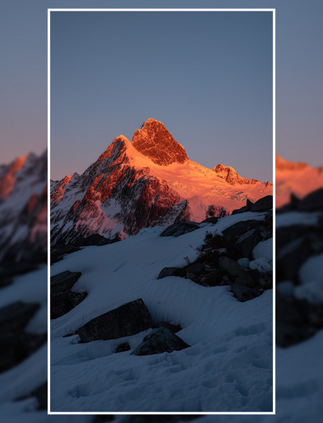 冬季雪山冰川自然风景景色摄影图摄影高山雪景
