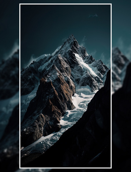 雪山冰川自然风景景色摄影图摄影高山雪景