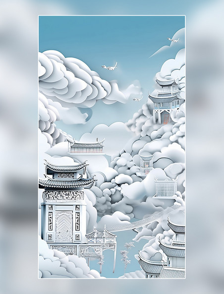 西安大唐芙蓉园剪纸艺术春季城市中国超美插图中国建筑平面插图