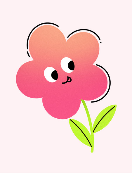 春季春天简约潮流时尚粉色植物渐变花朵