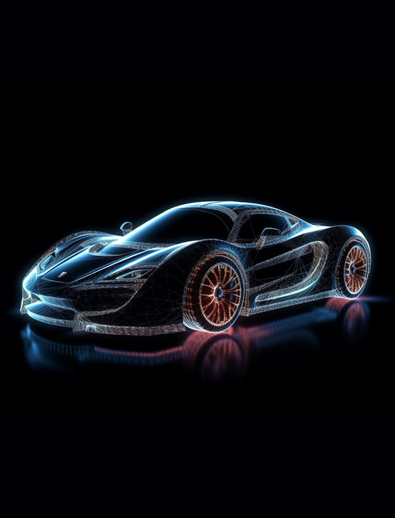 透视感未来线条科技超跑跑车概念图