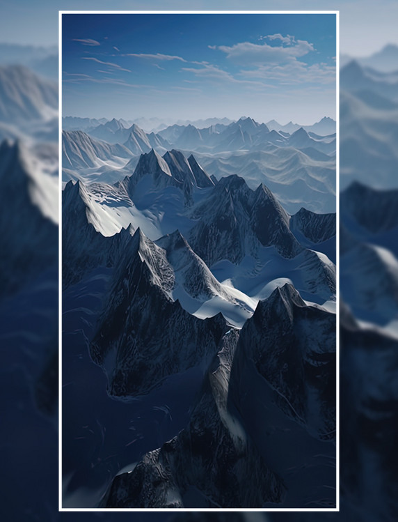 冬季雪山冰川山峰山脉摄影图摄影