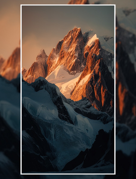 冬季雪山冰川自然风景景色 摄影图摄影高山雪景