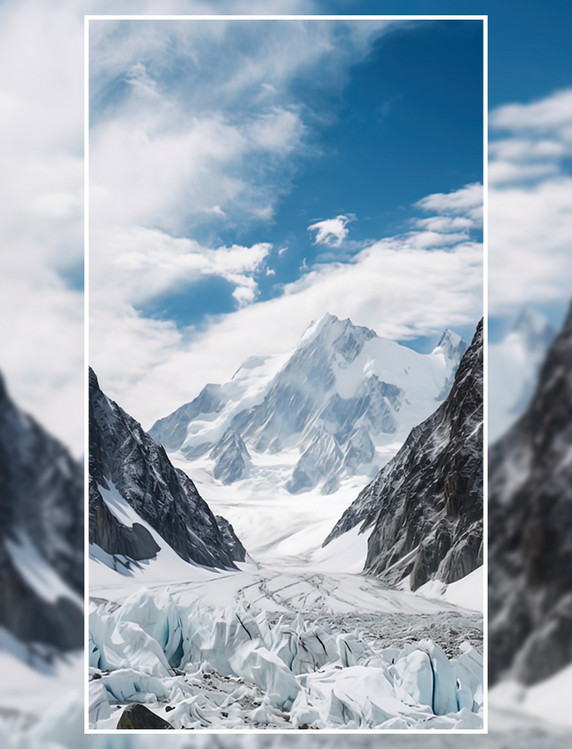 冬季雪山冰川自然风景景色摄影图摄影