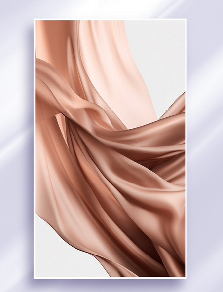 高端大气简约玫瑰金色丝绸丝质金属质感流体布料绸缎背景