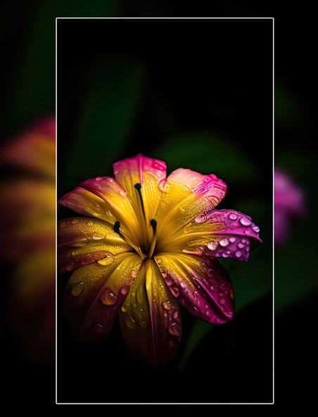 植物花朵彩色兰花花朵花蕊摄影雾气