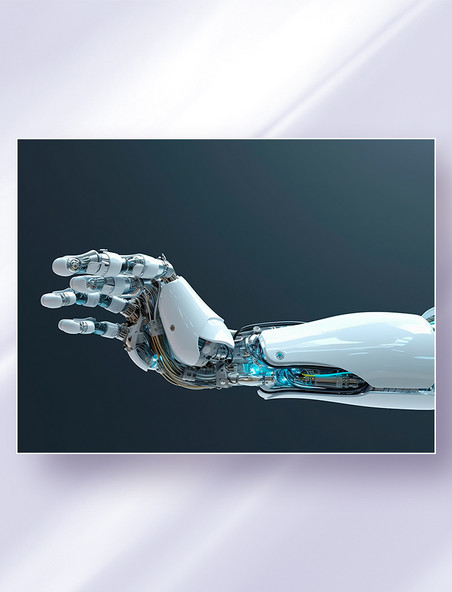 白色人工智能科幻机械手臂科技