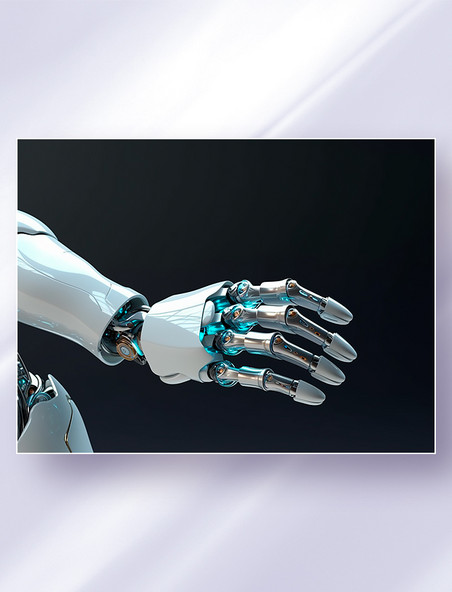 银白色智能机器人手掌手臂科技
