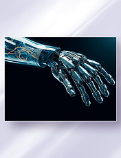 黑金色智能机器人手臂手掌科技