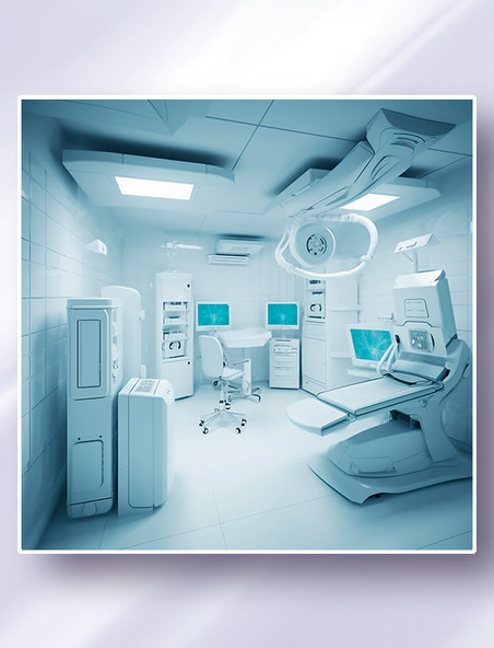 无菌医疗室内的B超检测设备器械影像医疗摄影图摄影