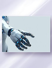黑白配色科幻智能机器人手臂特写科技