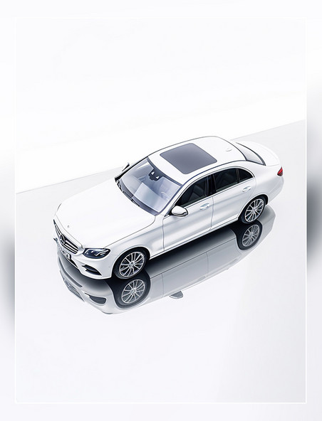超现实主义轿车白色汽车全景视角汽车摄影