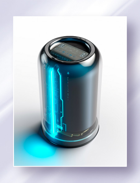 黑色新能源圆柱形科幻电池
