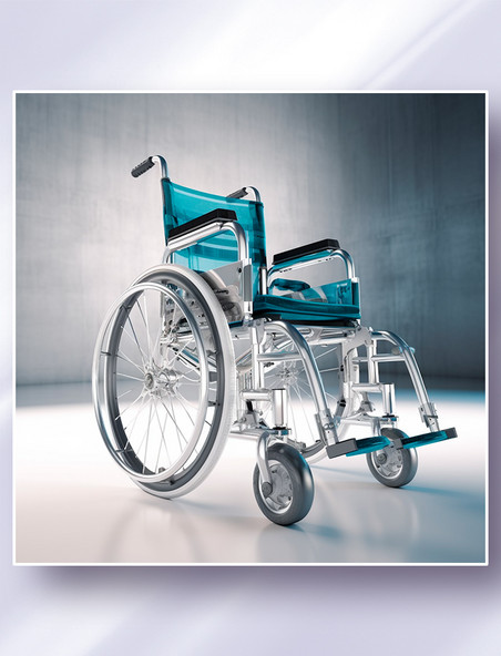 钛合金轮椅先进医疗设备器械摄影图摄影