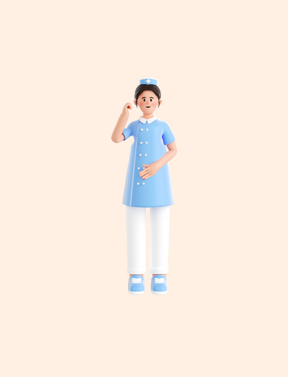 3D立体C4D五一劳动节51职业人物护士
