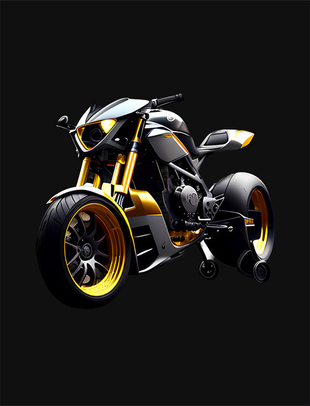 帅气机械摩托车辆真实感元素