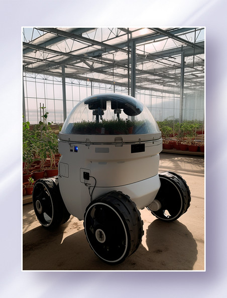 恒温温室大棚里的自动化作业种植机器人