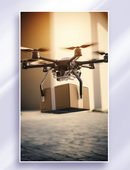无人机城市空中飞行快递送货科技智能家电