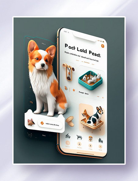宠物狗和宠物用品主题APP应用ui设计界面电商网购促销