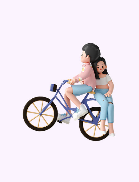 520情人节3D立体情侣骑单车