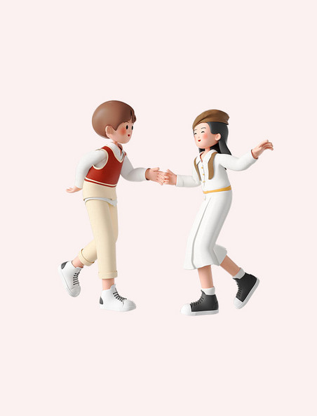 520节日3D立体情侣人物跳舞