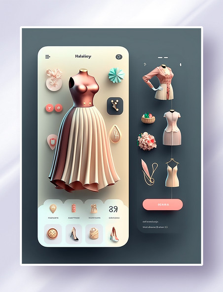 女装和女性服装配饰类用品主题APP应用ui设计界面电商网购促销