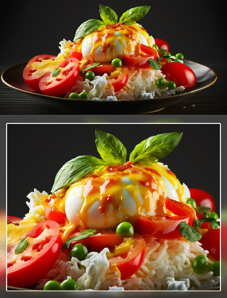 西红柿鸡蛋盖浇饭中式美食餐饮食品