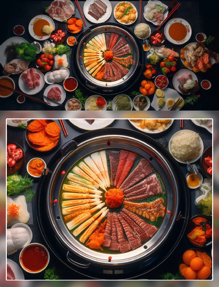 肉类拼盘烤肉美食摄影火锅烤肉