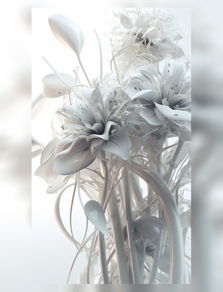 特写植物白色纯色玻璃花