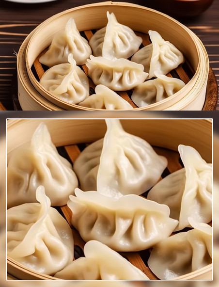 水饺蒸饺中式小吃美食摄影