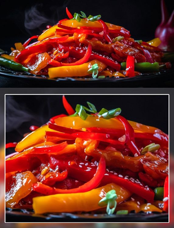 炒时蔬辣椒中式美食摄影餐饮食品